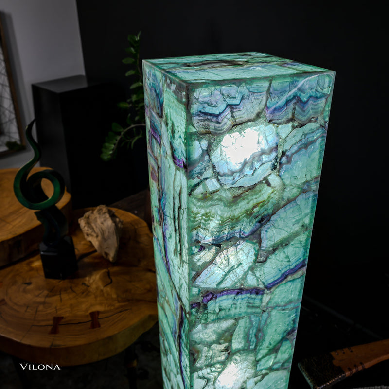 Fluorite Floor Lamp - Medium - 55"H x 11.5"W - Square - (12/19), photo 3 of 13