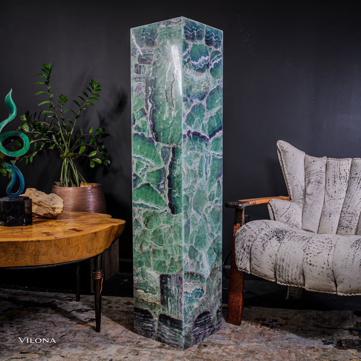 Fluorite Floor Lamp - Medium - 55"H x 11.5"W - Square - (12/19), photo 13 of 13