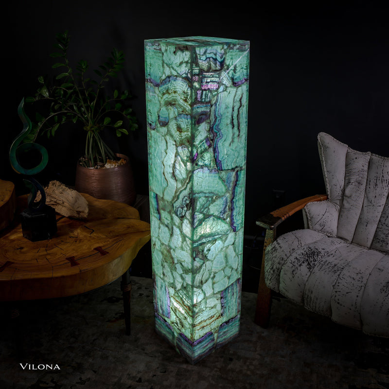 Fluorite Floor Lamp - Medium - 55"H x 11.5"W - Square - (12/19), photo 2 of 13