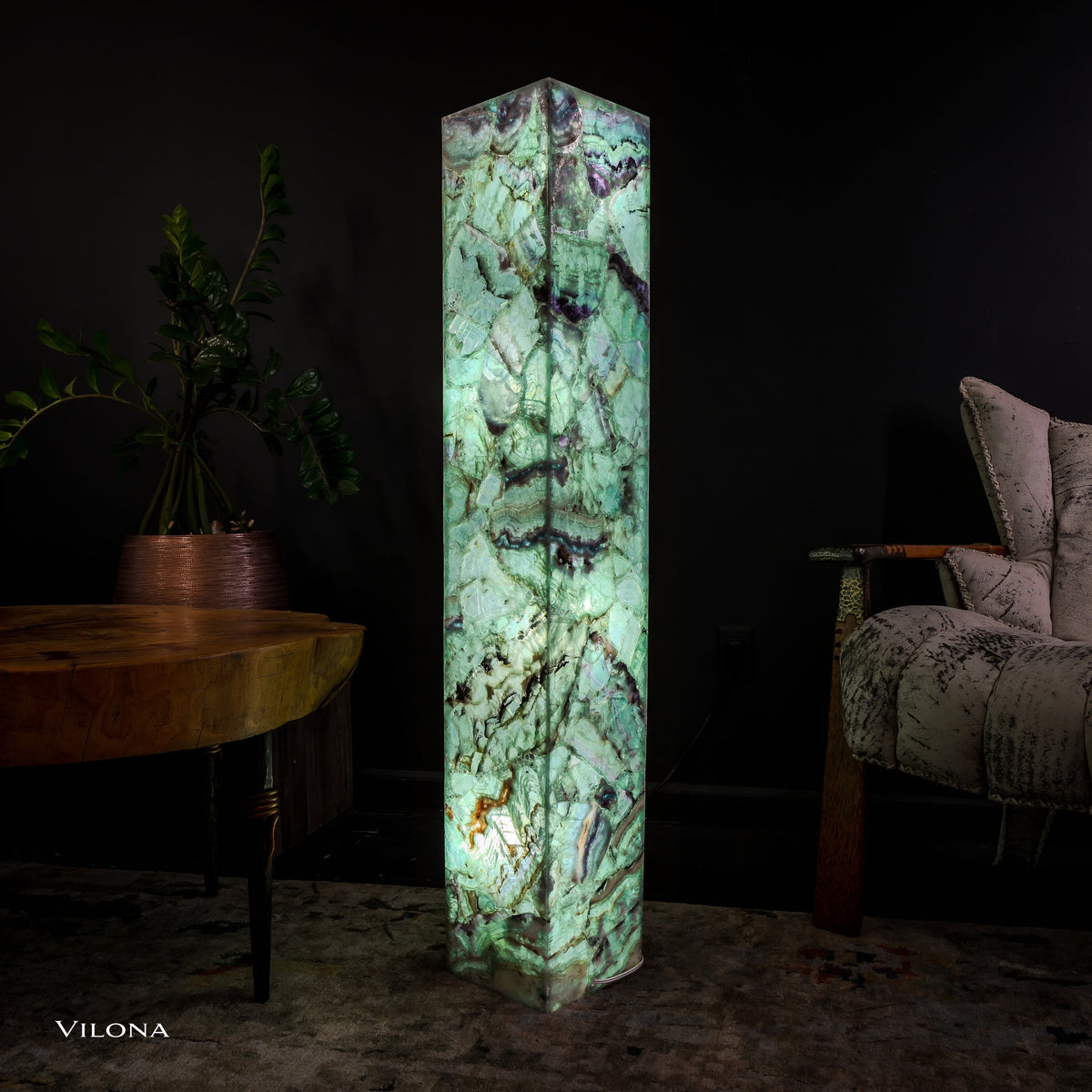 Fluorite Floor Lamp - Medium - 47"H x 8"W - Square (13/19), photo 4 of 13