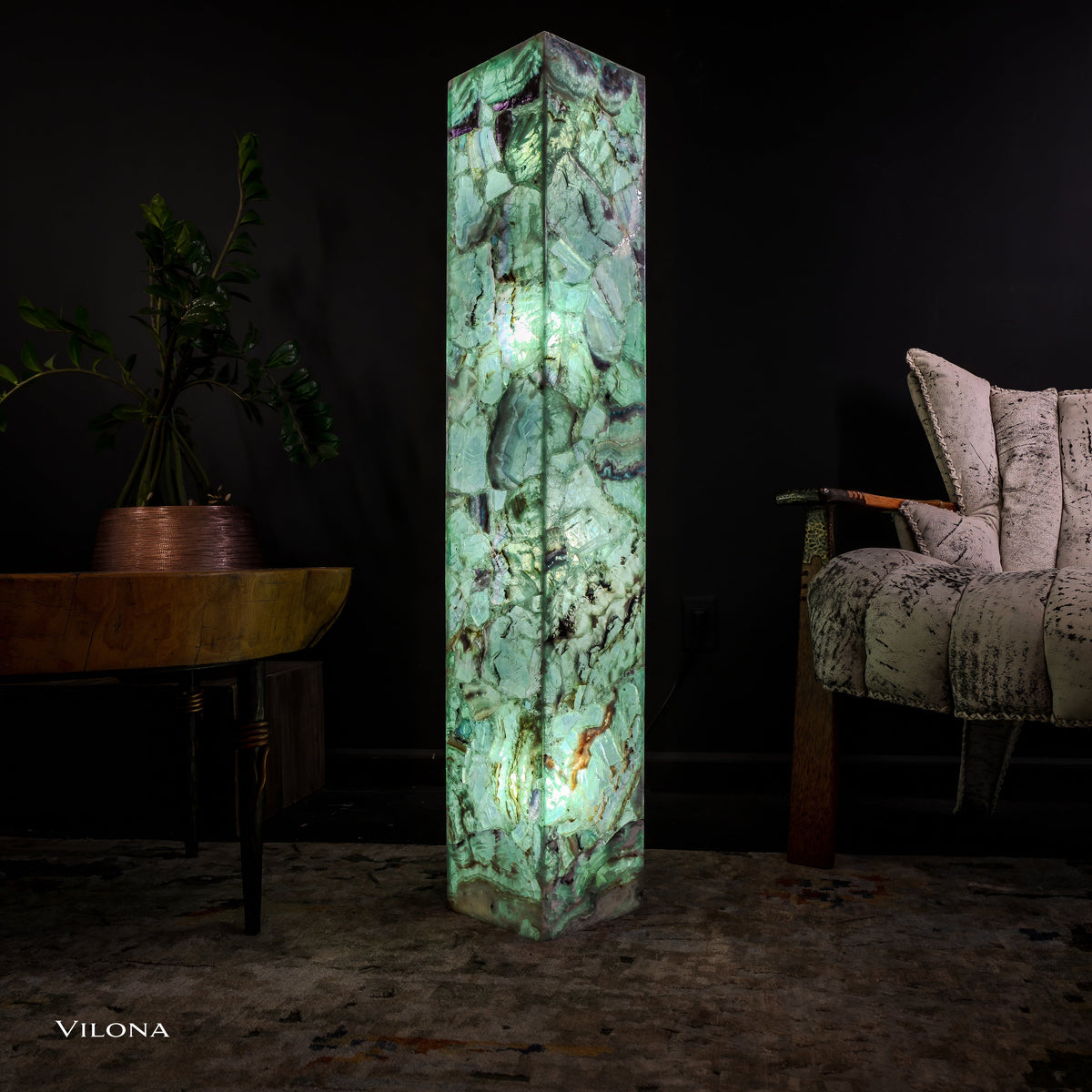 Fluorite Floor Lamp - Medium - 47"H x 8"W - Square (13/19), photo 3 of 13