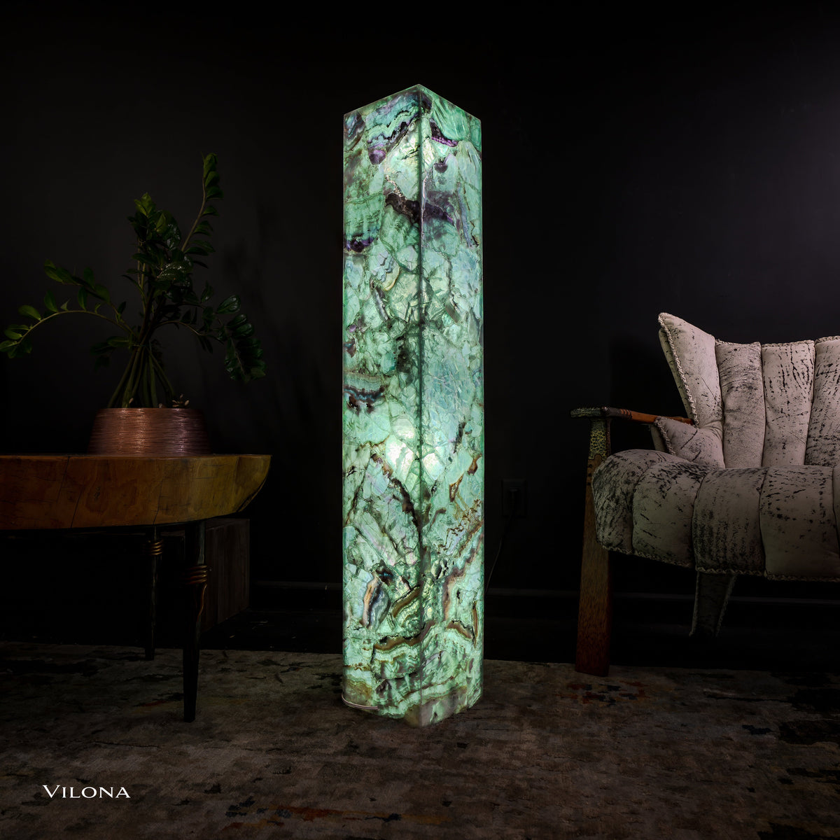 Fluorite Floor Lamp - Medium - 47"H x 8"W - Square (13/19)