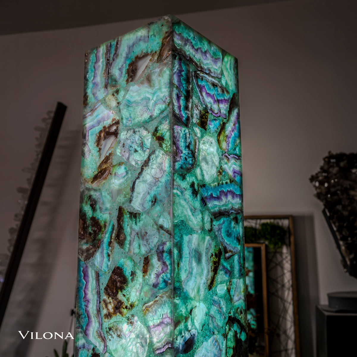 Fluorite Floor Lamp - Medium - 47.5"H x 10"W - Square - 2/19, photo 12 of 18