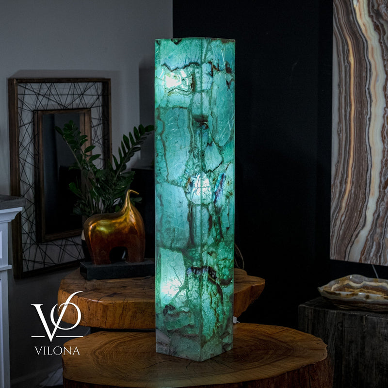 Fluorite Floor Lamp - Medium - 43.5"H x 8"W - Square - #6