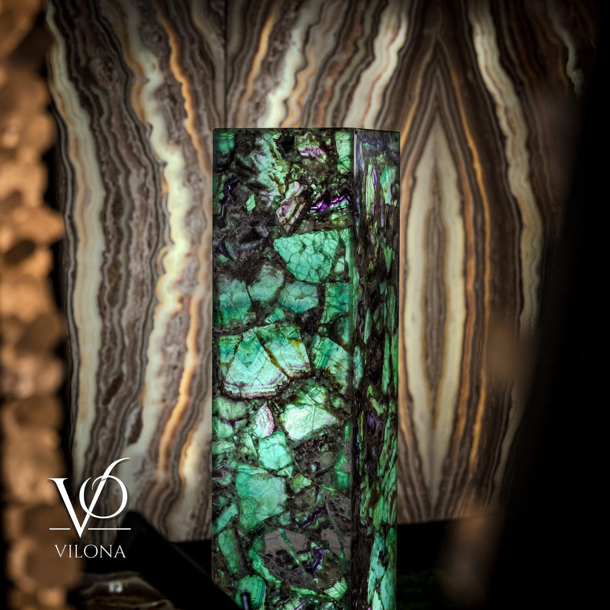 Fluorite Floor Lamp - Medium - 43.5"H x 10"W - Square - #8, photo 4 of 11