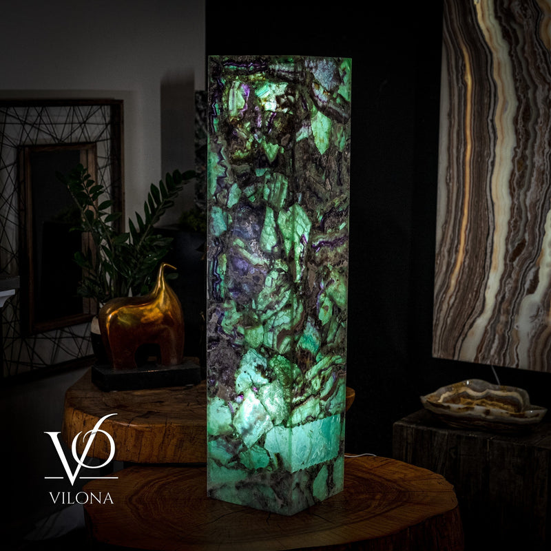 Fluorite Floor Lamp - Medium - 43.5"H x 10"W - Square - #8, photo 8 of 11