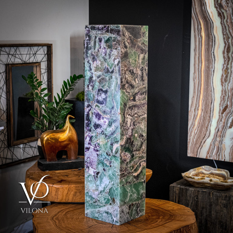 Fluorite Floor Lamp - Medium - 43.5"H x 10"W - Square - #8, photo 10 of 11
