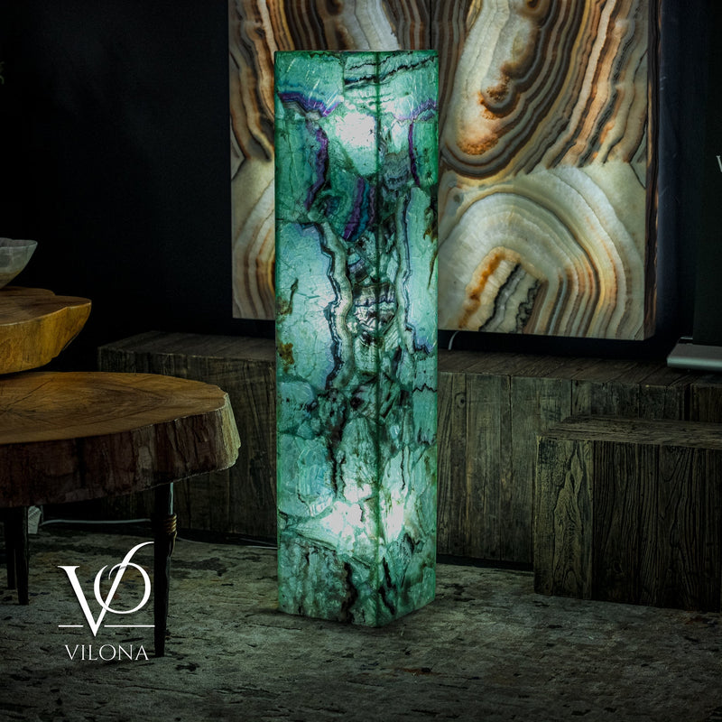 Fluorite Floor Lamp - Medium - 47.5"H x 10"W - Square - #9, photo 8 of 12
