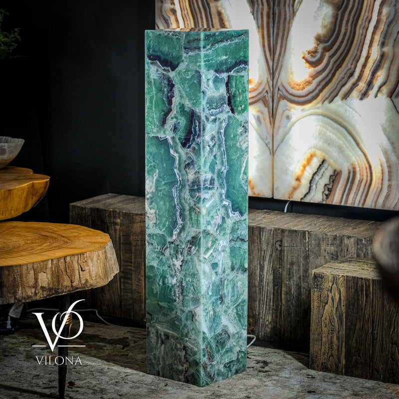 Fluorite Floor Lamp - Medium - 47.5"H x 10"W - Square - #9, photo 10 of 12