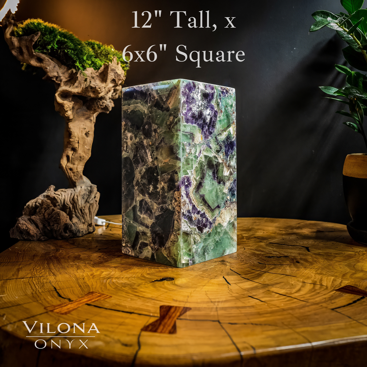 Fluorite Crystal Table Lamp #10 (Miniature Size), photo 2 of 5