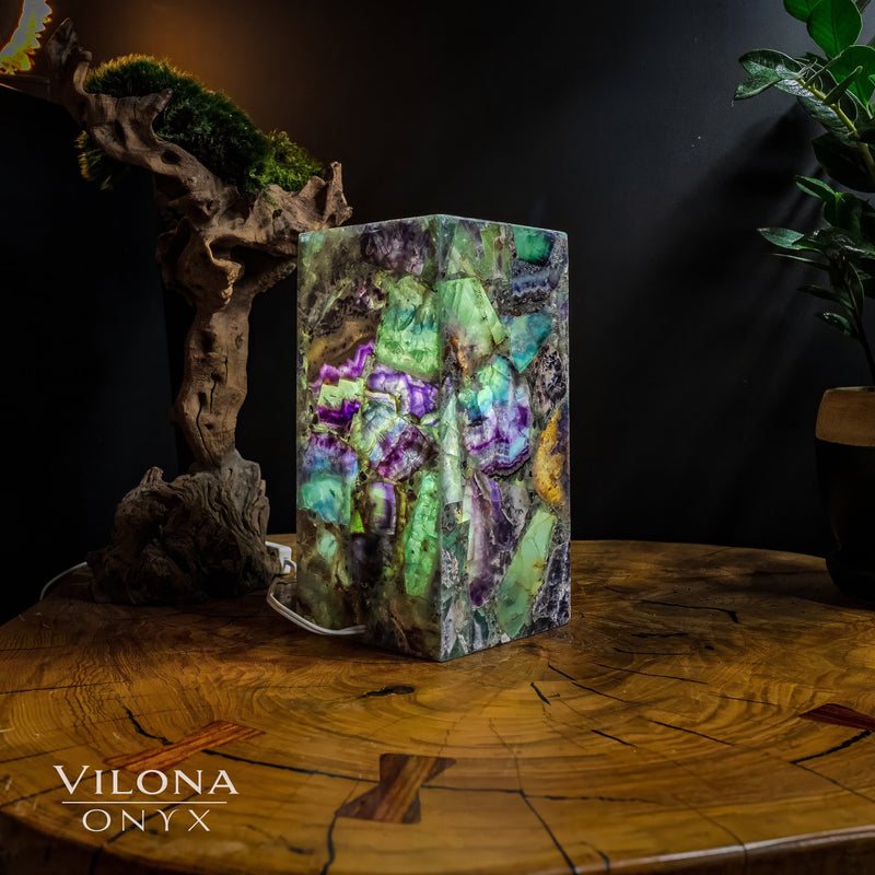 Fluorite Crystal Table Lamp #10 (Miniature Size), photo 3 of 5