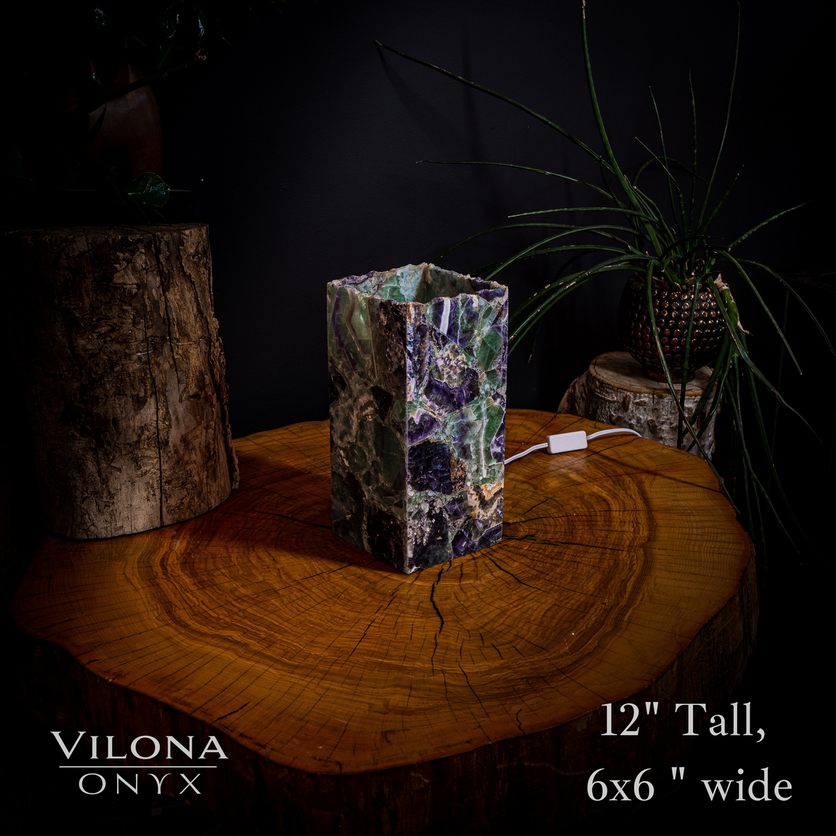 Fluorite Crystal Table Lamp #11 (Miniature Size), photo 2 of 5