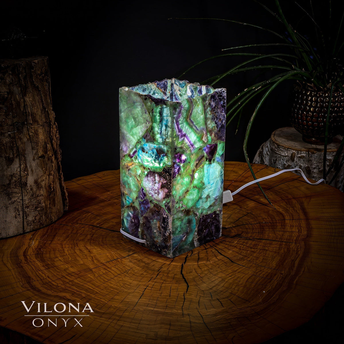 Fluorite Crystal Table Lamp #11 (Miniature Size), photo 5 of 5