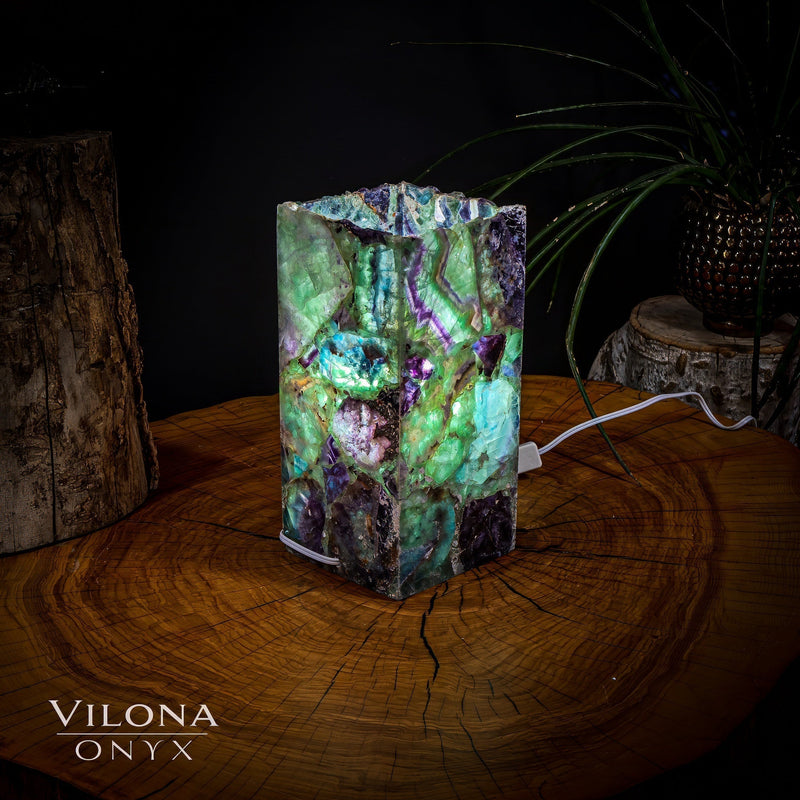 Fluorite Crystal Table Lamp #11 (Miniature Size), photo 5 of 5