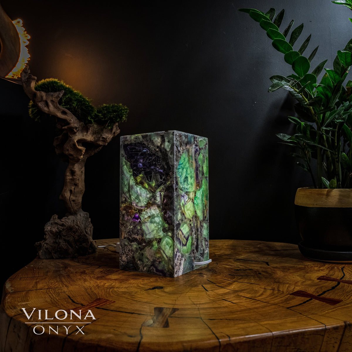 Fluorite Crystal Table Lamp #2 (Miniature Size), photo 4 of 5