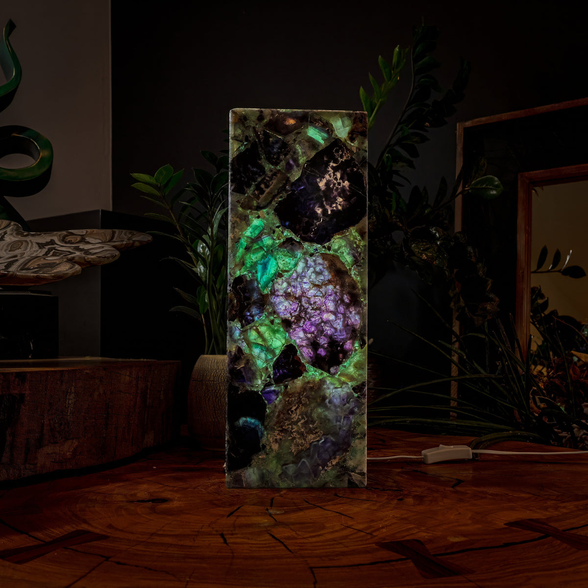 Fluorite Crystal Table Lamp #2 (Small Size), photo 6 of 9