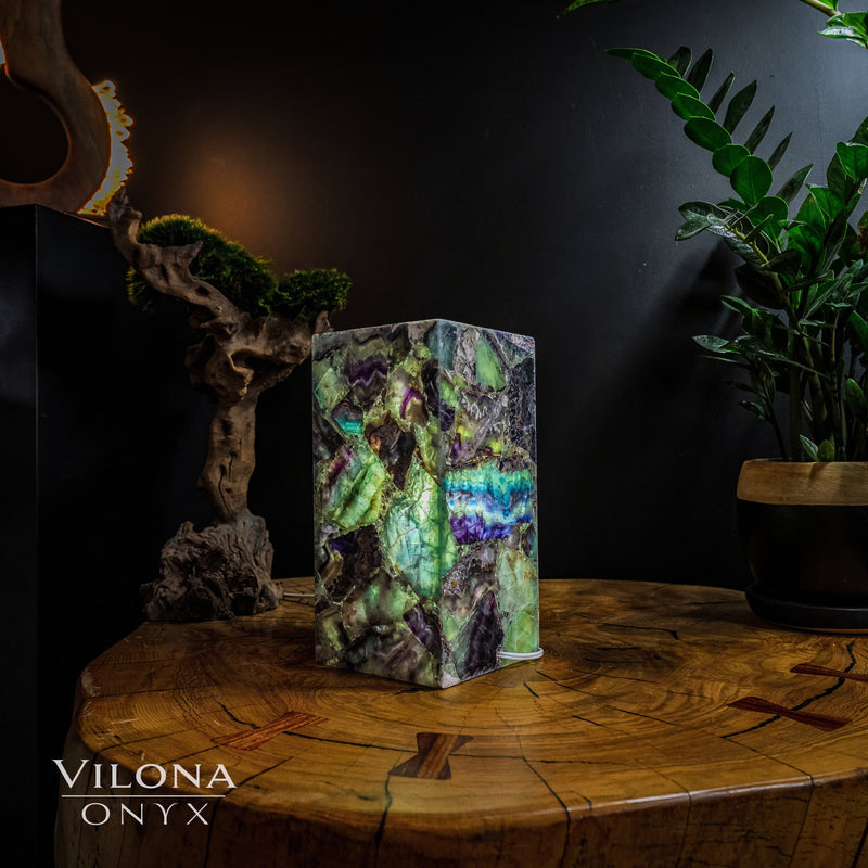 Fluorite Crystal Table Lamp #3 (Miniature Size), photo 4 of 5