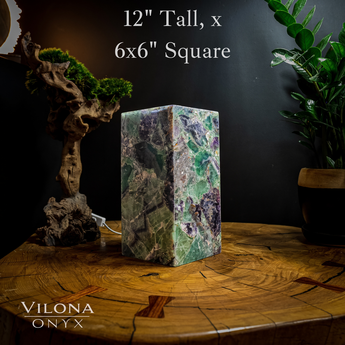 Fluorite Crystal Table Lamp #5 (Miniature Size), photo 2 of 5
