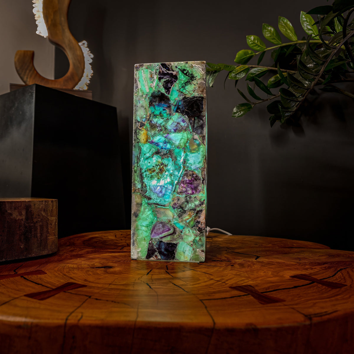 Fluorite Crystal Table Lamp #5 (Small Size), photo 5 of 9