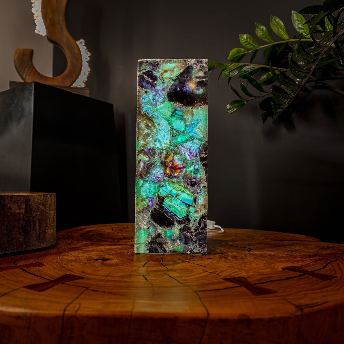 Fluorite Crystal Table Lamp #5 (Small Size), photo 6 of 9