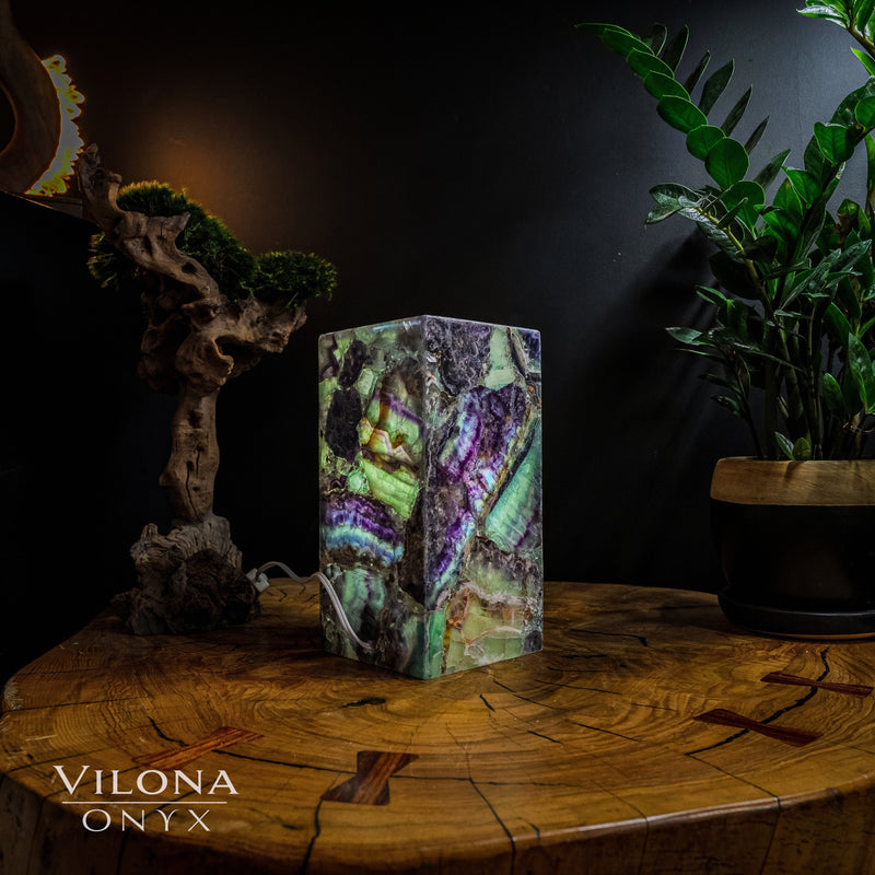 Fluorite Crystal Table Lamp #6 (Miniature Size), photo 4 of 5