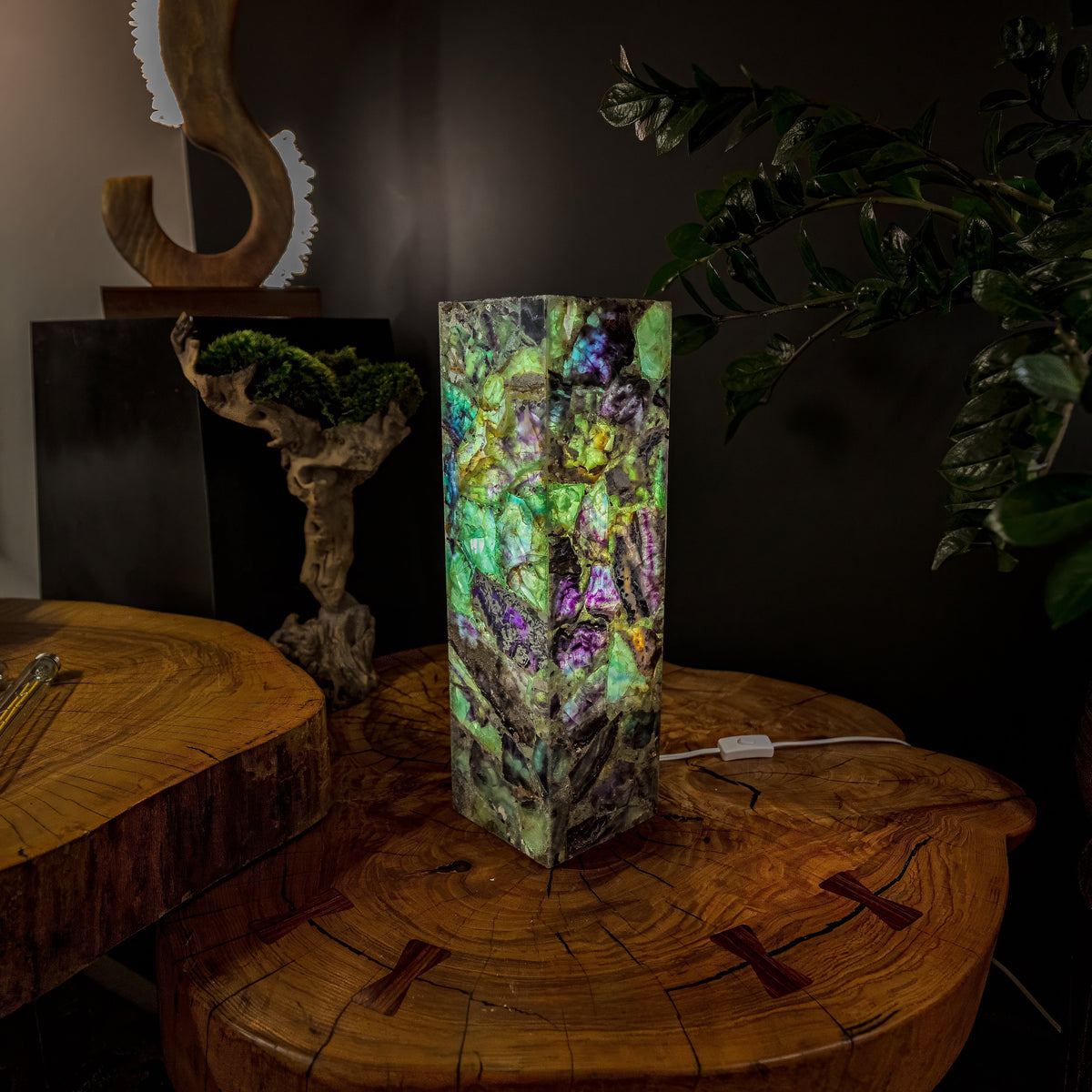 Fluorite Crystal Table Lamp #7 (Small Size), photo 5 of 9