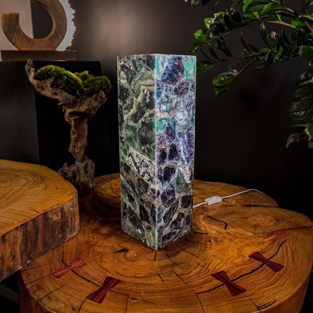 Fluorite Crystal Table Lamp #7 (Small Size), photo 2 of 9