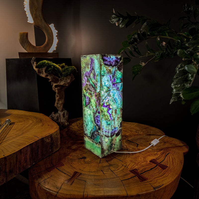 Fluorite Crystal Table Lamp #7 (Small Size), photo 4 of 9