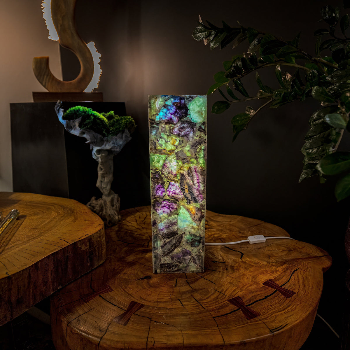 Fluorite Crystal Table Lamp #7 (Small Size), photo 8 of 9