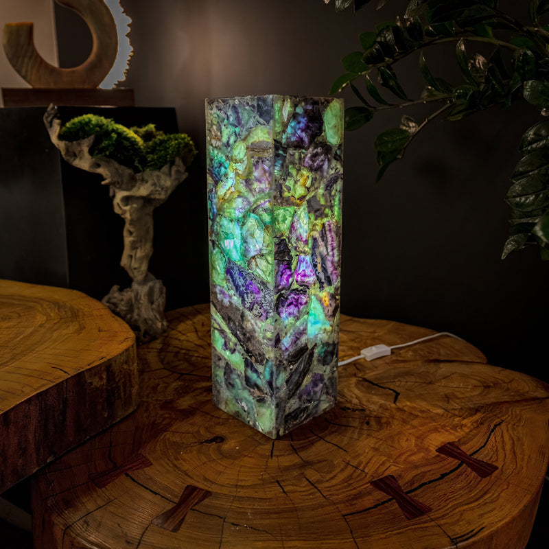 Fluorite Crystal Table Lamp #7 (Small Size)