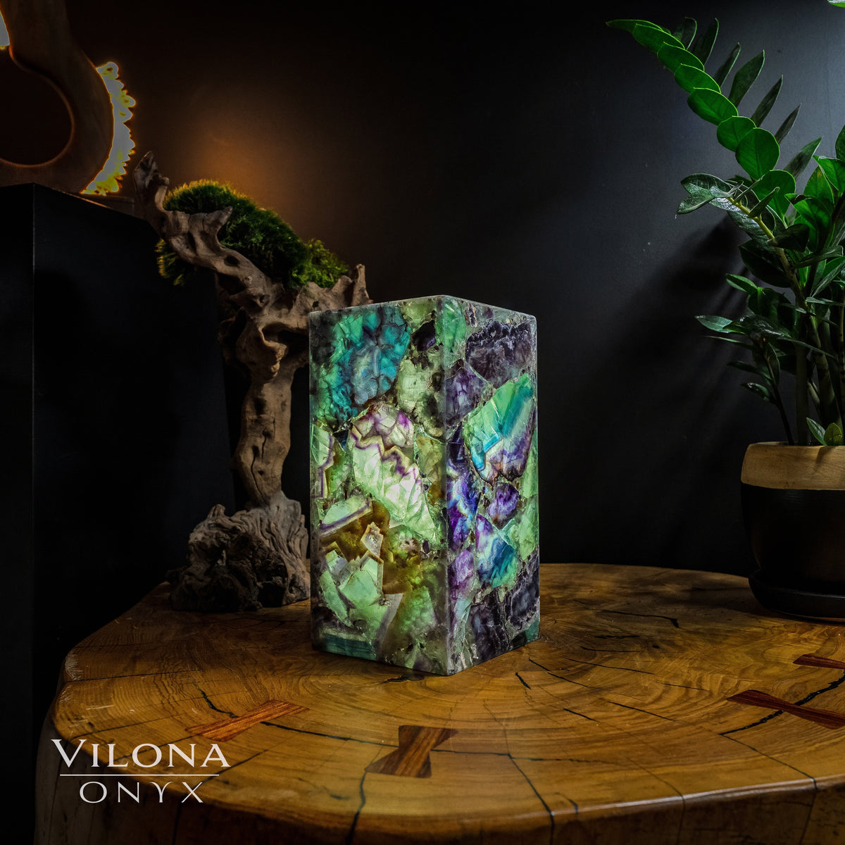 Fluorite Crystal Table Lamp #9 (Miniature Size), photo 5 of 5