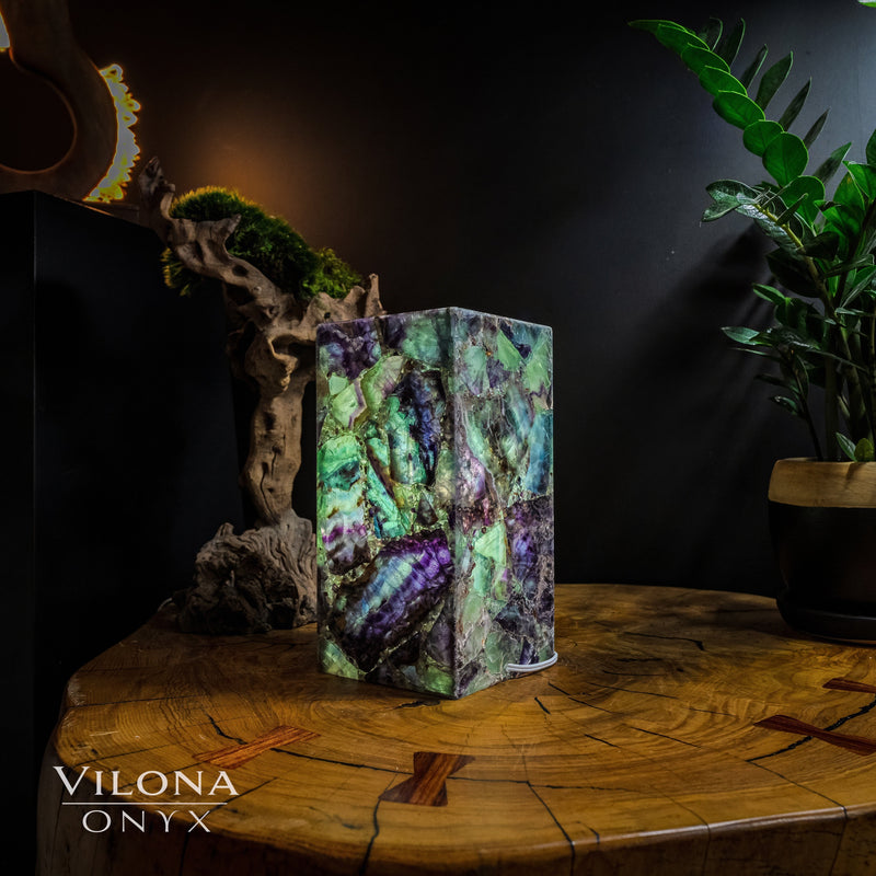 Fluorite Crystal Table Lamp #9 (Miniature Size), photo 4 of 5