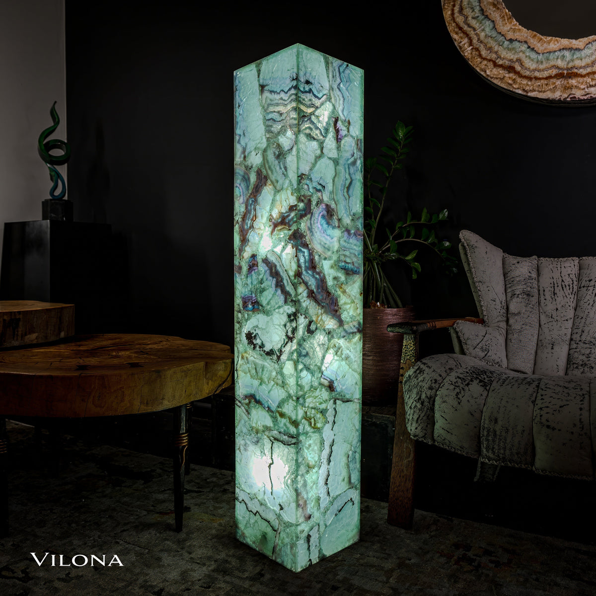 Fluorite Floor Lamp - Medium - 51.25"H x 10"W - Square - #8, photo 7 of 15