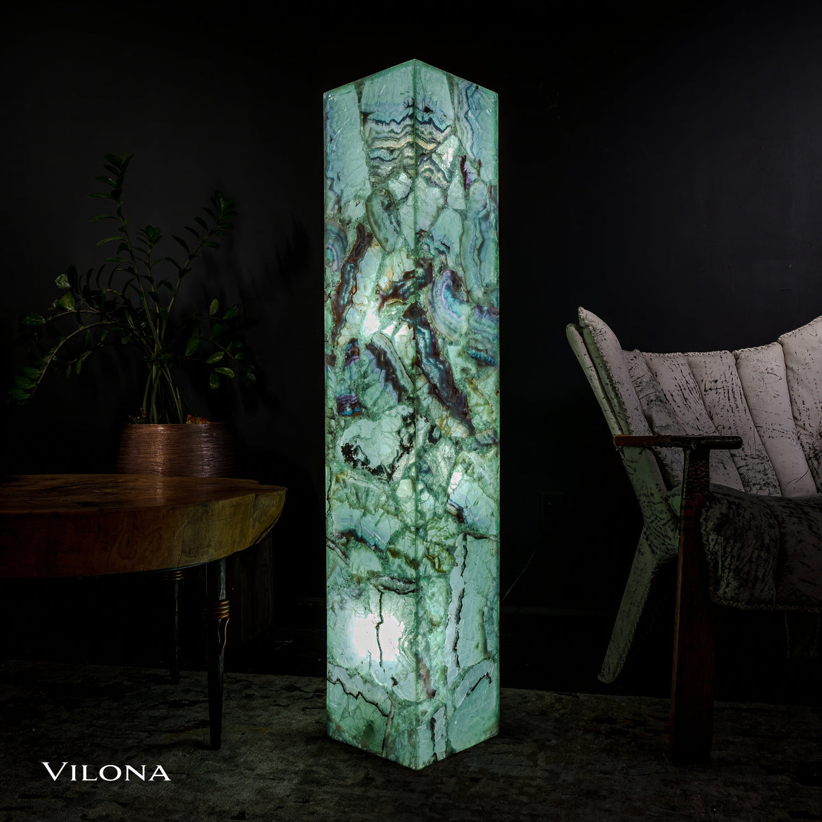 Fluorite Floor Lamp - Medium - 51.25"H x 10"W - Square - #8, photo 4 of 15