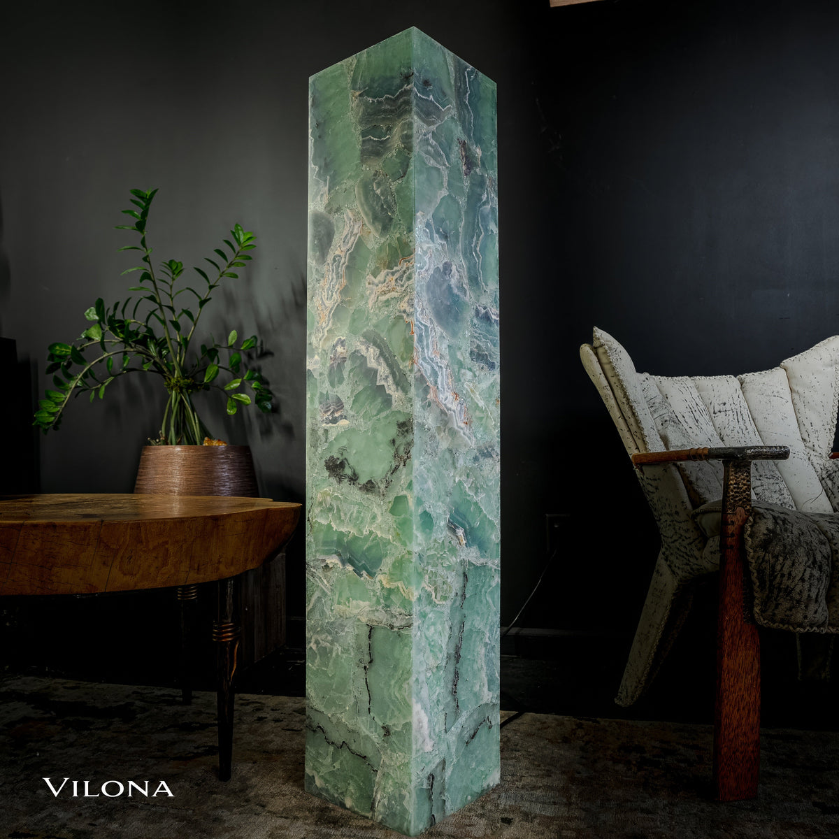 Fluorite Floor Lamp - Medium - 51.25"H x 10"W - Square - #8, photo 15 of 15