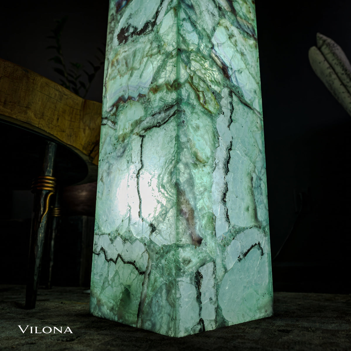 Fluorite Floor Lamp - Medium - 51.25"H x 10"W - Square - #8, photo 14 of 15