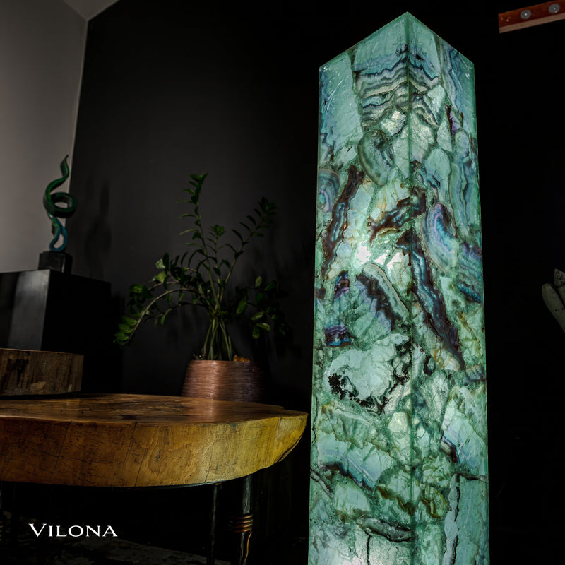 Fluorite Floor Lamp - Medium - 51.25"H x 10"W - Square - #8, photo 8 of 15