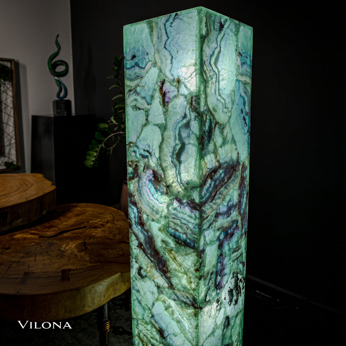 Fluorite Floor Lamp - Medium - 51.25"H x 10"W - Square - #8, photo 5 of 15