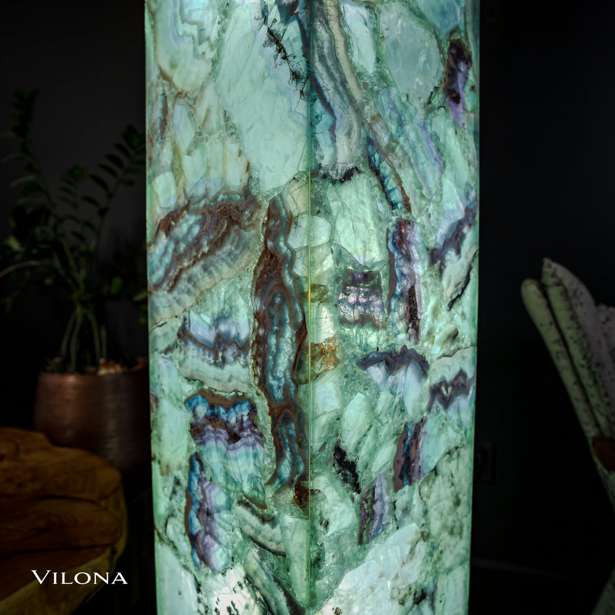 Fluorite Floor Lamp - Medium - 51.25"H x 10"W - Square - #8, photo 13 of 15