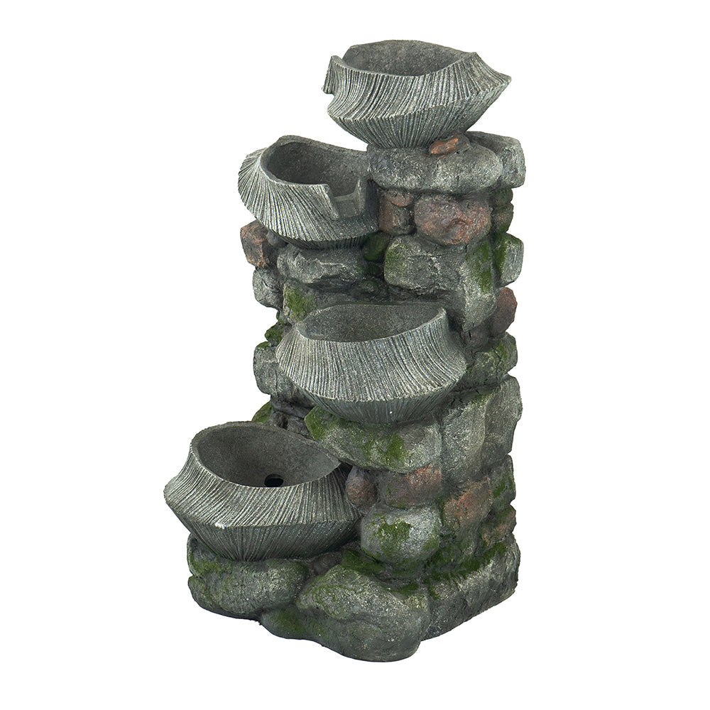 Resin Fluted Basin Tiered Outdoor Water Fountain 650 GPH, photo 6 of 7