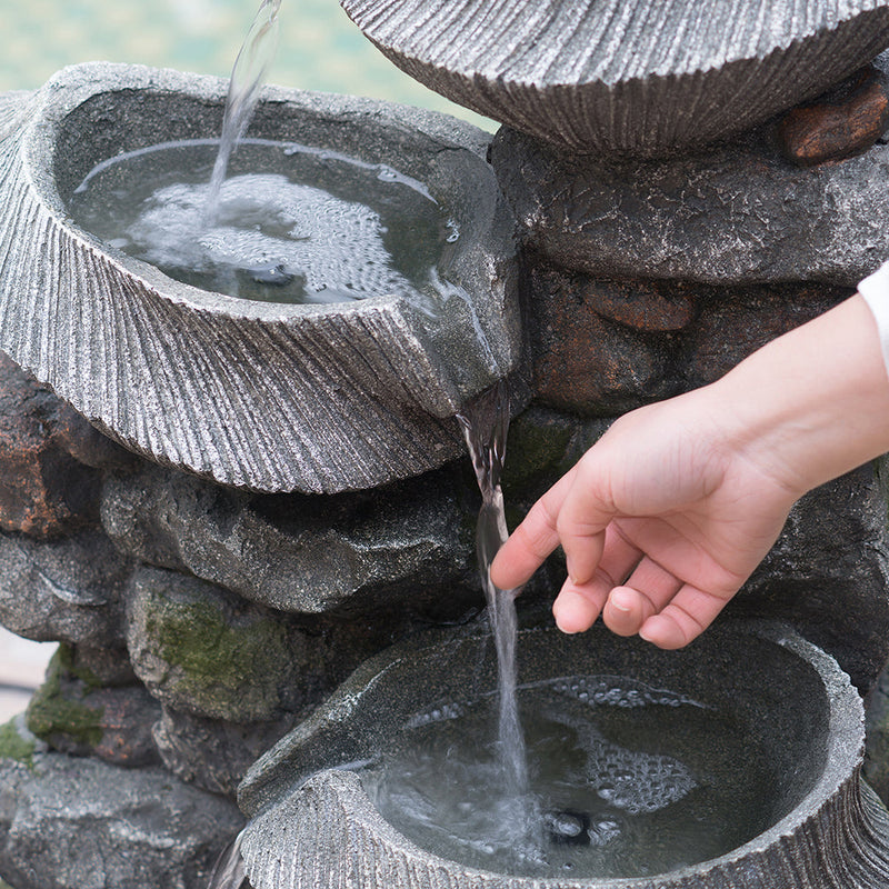 Resin Fluted Basin Tiered Outdoor Water Fountain 650 GPH, photo 4 of 7