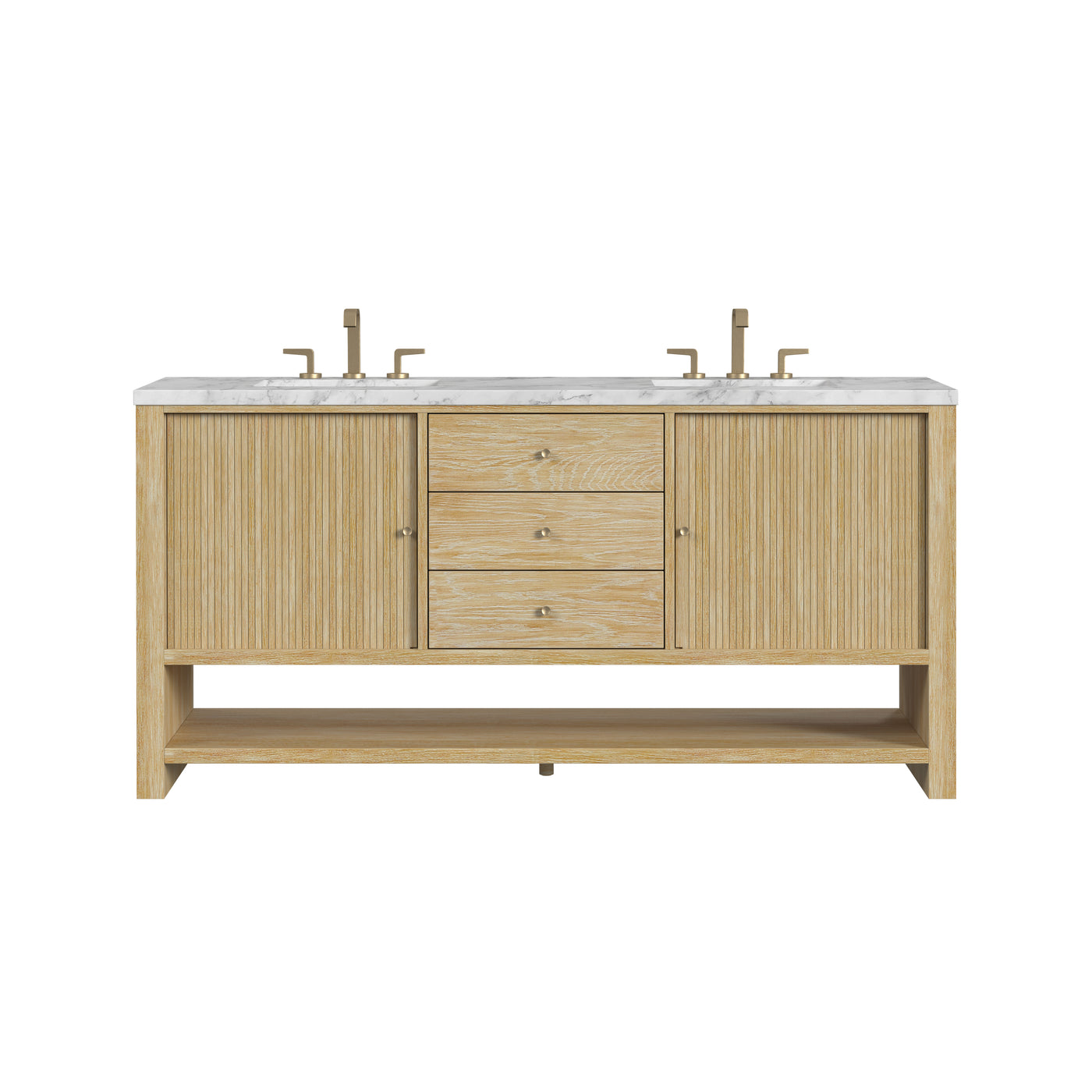 James Martin Marigot 72" Double Bathroom Vanity, Sunwashed Oak by James Martin