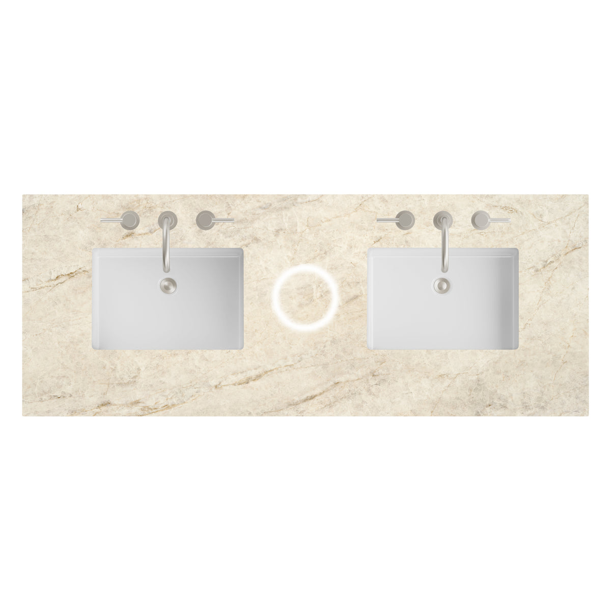 James Martin 60" Double Vanity Top with Tajnar (FreePower) countertop