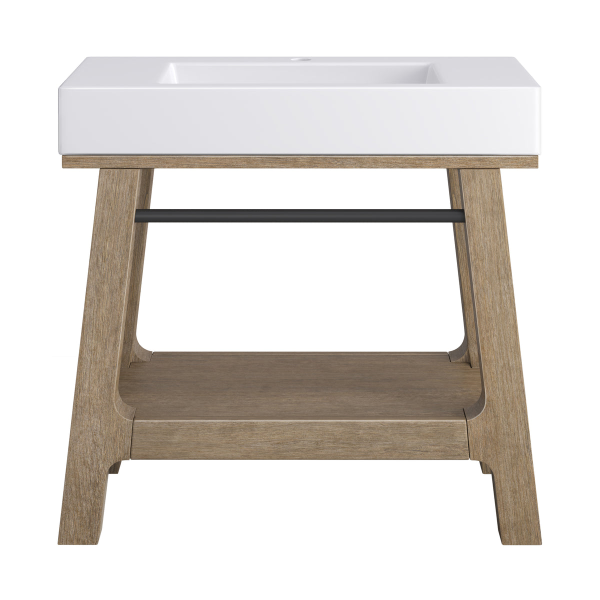 James Martin Auburn 36" Single Console Vanity, Weathered Timber, view 3