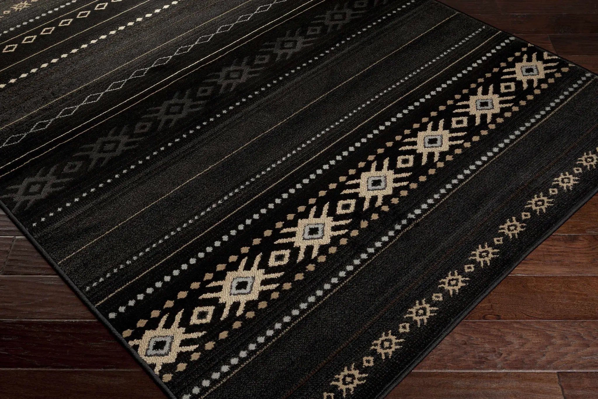 Fogertown Black Western Rug by Boutique Rugs