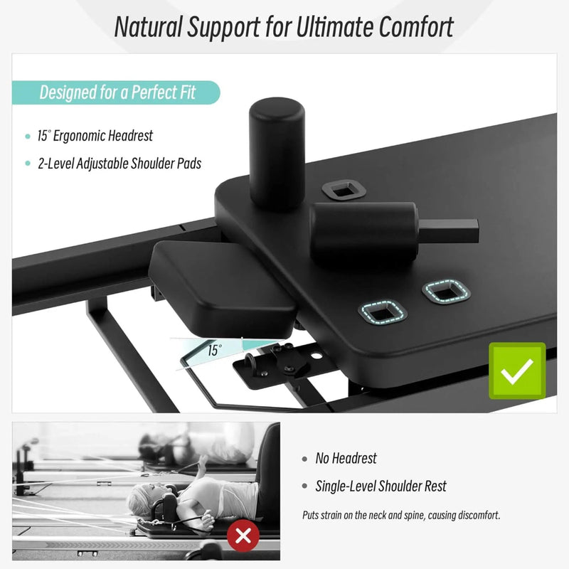 Core Pilates Foldable Dual Resistance Pilates Reformer Machine With Tower (SAK96041) by SAKSBY WHOLESALE