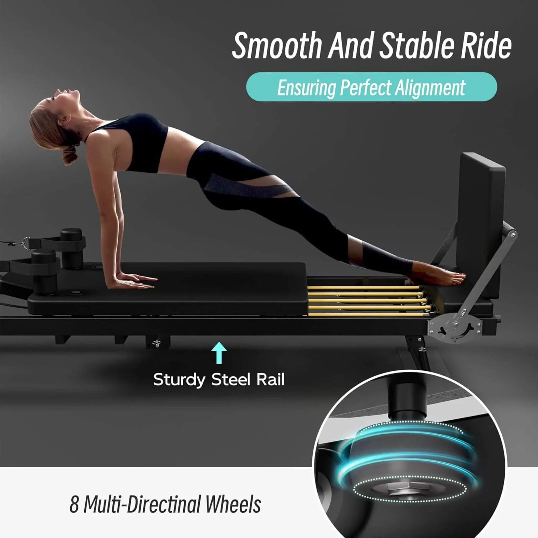 Core Pilates Foldable Dual Resistance Pilates Reformer Machine With Tower (SAK96041) by SAKSBY WHOLESALE