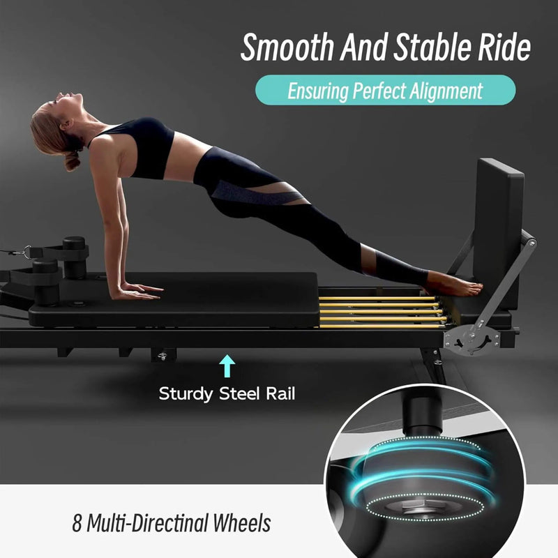 Core Pilates Foldable Dual Resistance Pilates Reformer Machine With Tower (SAK96041) by SAKSBY WHOLESALE