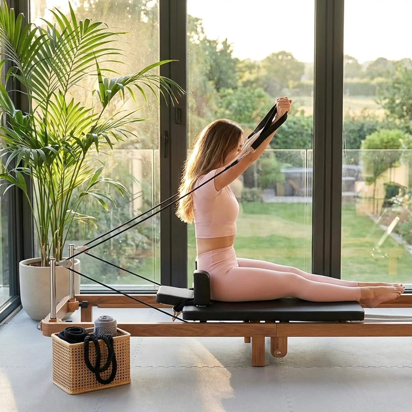 Apex Foldable Dual Resistance Pilates Reformer With Jumpboard (SAK83914) by SAKSBY WHOLESALE