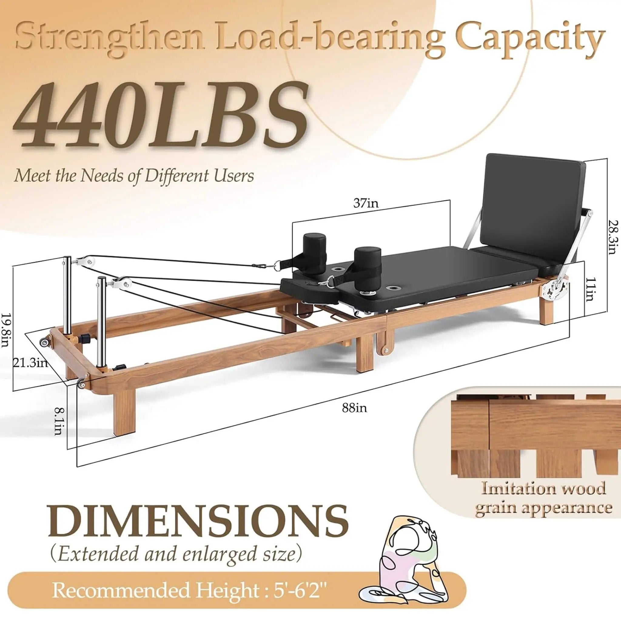 Core Pilates Apex Foldable Dual Resistance Pilates Reformer With Jumpboard (SAK83914) by SAKSBY WHOLESALE